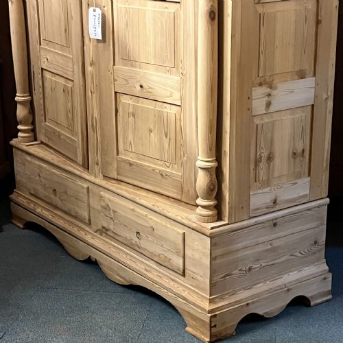 fig 4. Extremely Tall Danish Antique Pine Column Wardrobe