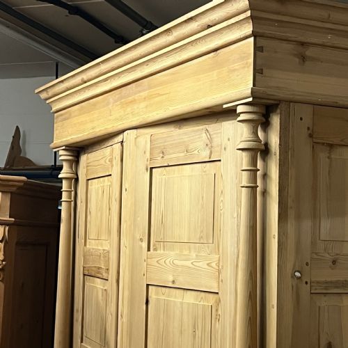fig 5. Extremely Tall Danish Antique Pine Column Wardrobe