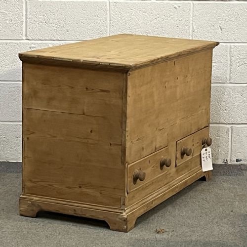 fig 2. Large Old Pine Mule Chest With 2 Drawers