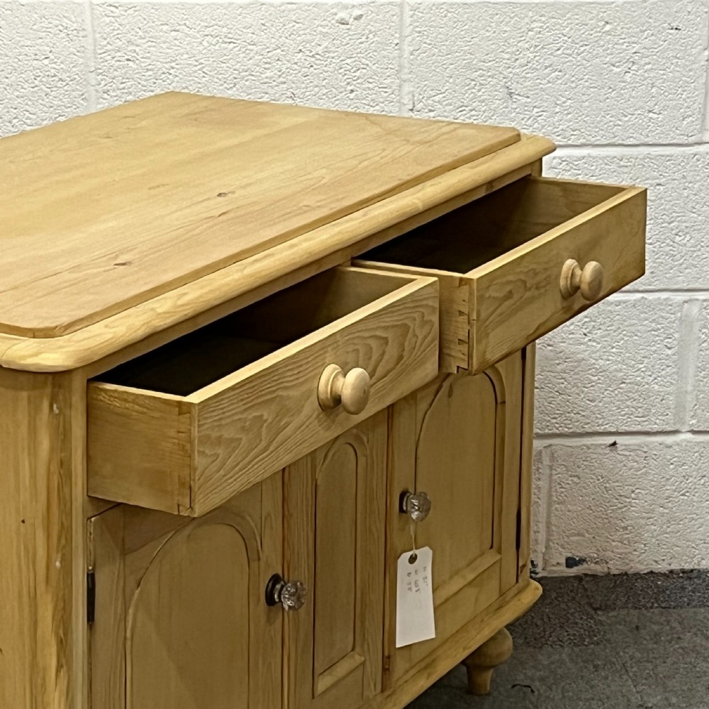 Small Deep Victorian Pine Dresser Base With Arched Panels View V