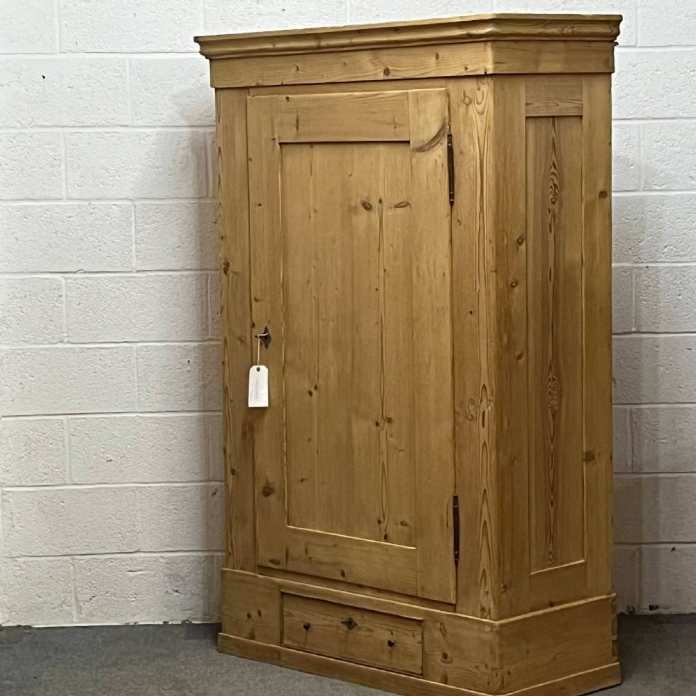Single Door Antique Pine Wardrobe (Dismantles)  View II