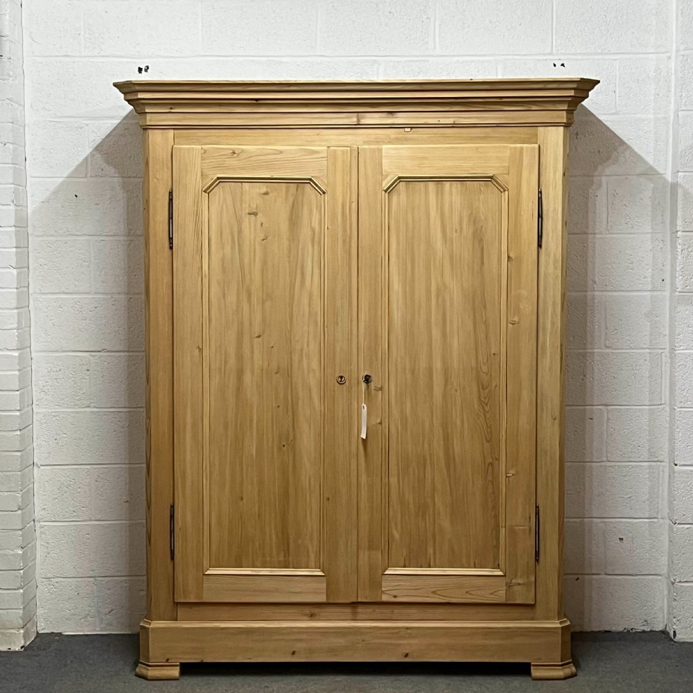 Very Tall French Antique Pine Wardrobe (Dismantles)