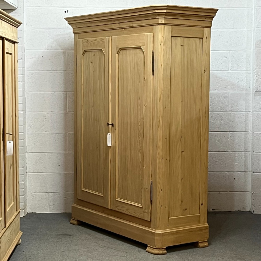 Very Tall French Antique Pine Wardrobe (Dismantles) View III