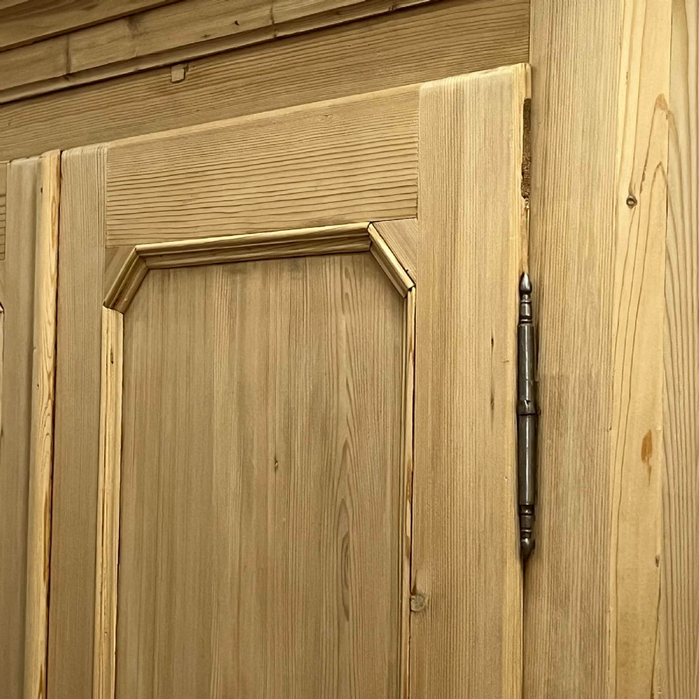 Very Tall French Antique Pine Wardrobe (Dismantles) View VI