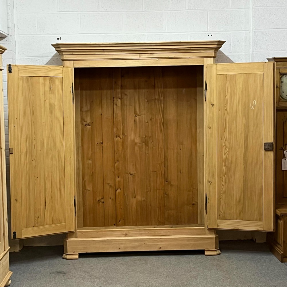 Very Tall French Antique Pine Wardrobe (Dismantles) View VII
