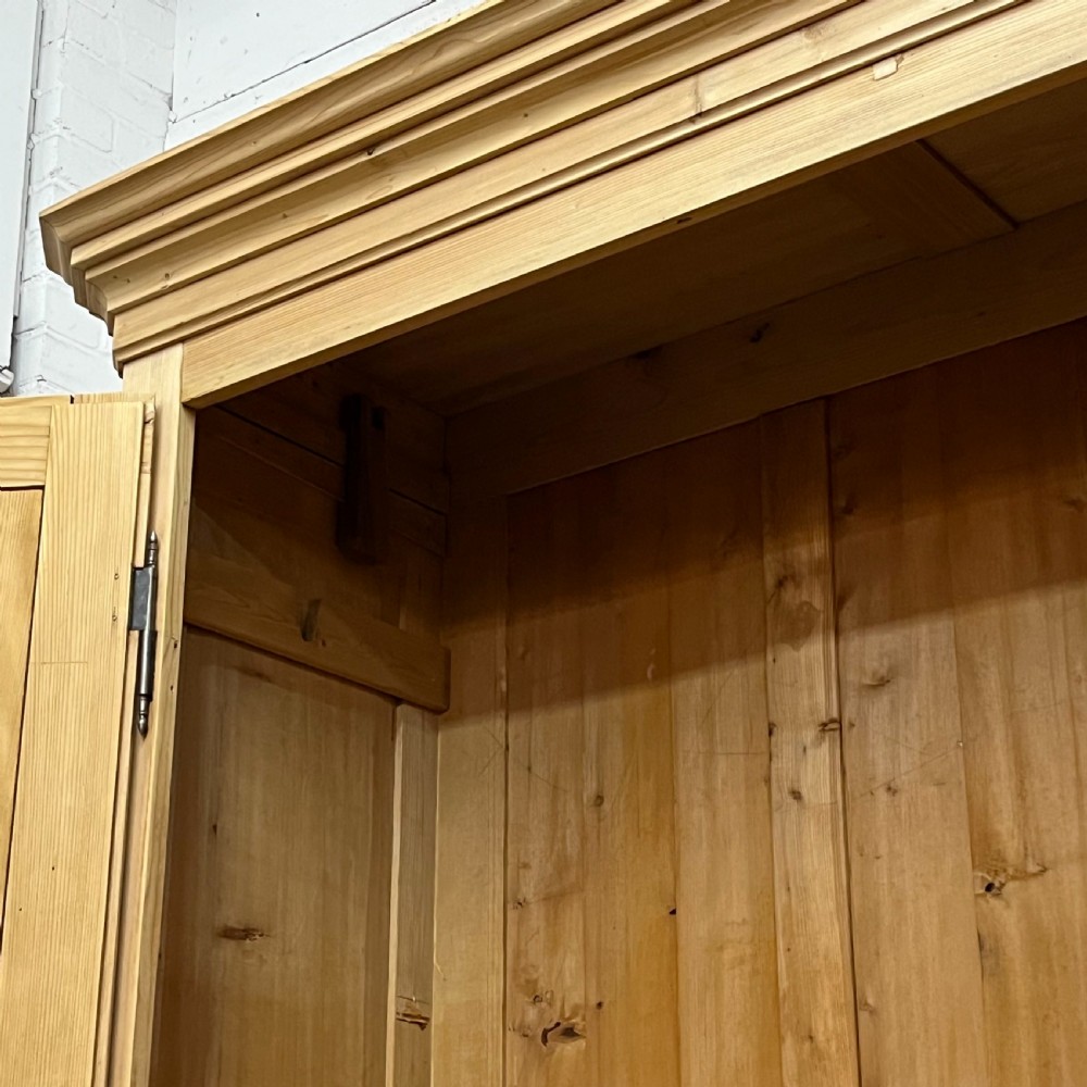 Very Tall French Antique Pine Wardrobe (Dismantles) View IX