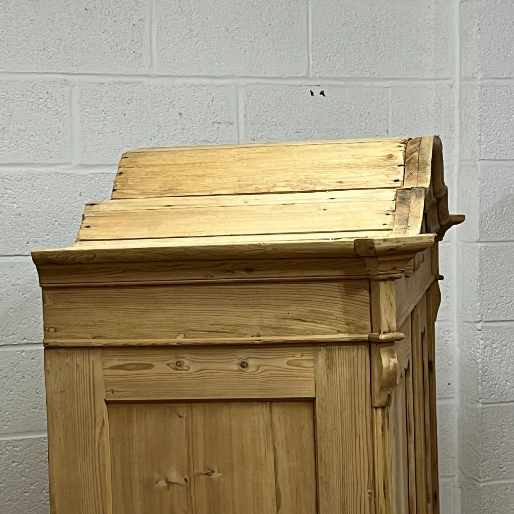 Large Very Old Dutch Pine Linen Press With 2 Drawers View V