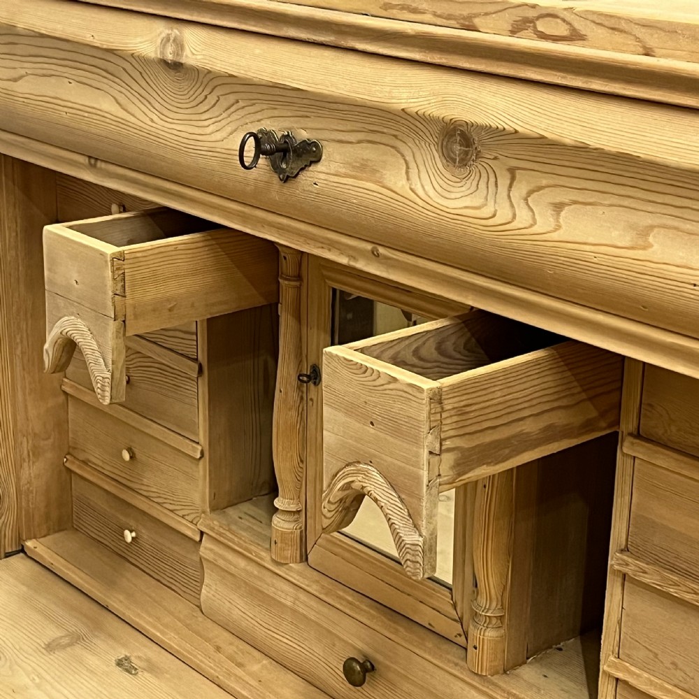 Beautiful Large Antique Pine Secretaire With Drop Down Writing Slope And Internal Drawers View VII