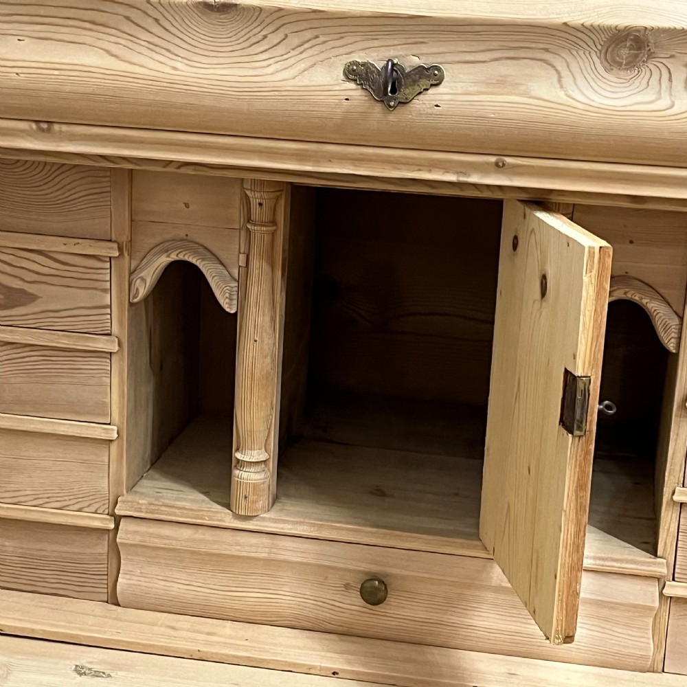 Beautiful Large Antique Pine Secretaire With Drop Down Writing Slope And Internal Drawers View VIII