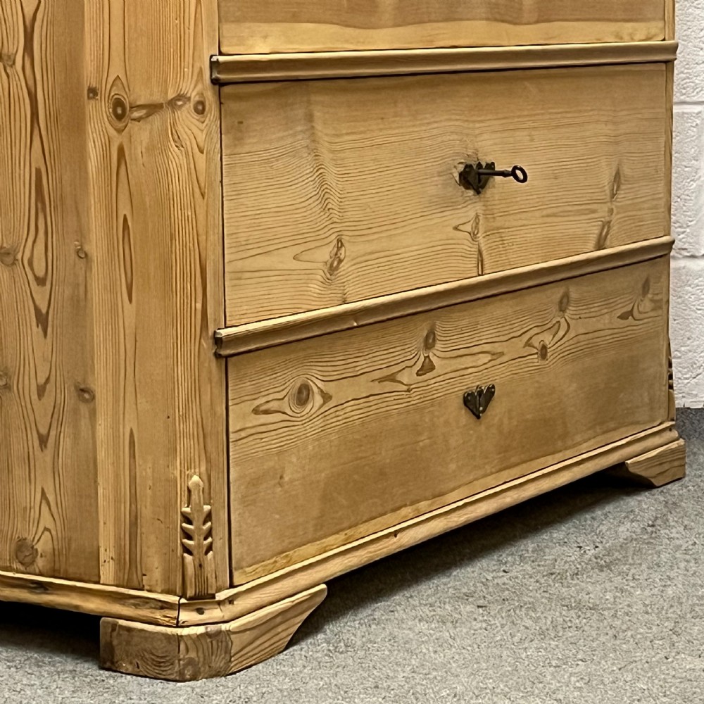 Beautiful Large Antique Pine Secretaire With Drop Down Writing Slope And Internal Drawers View XII