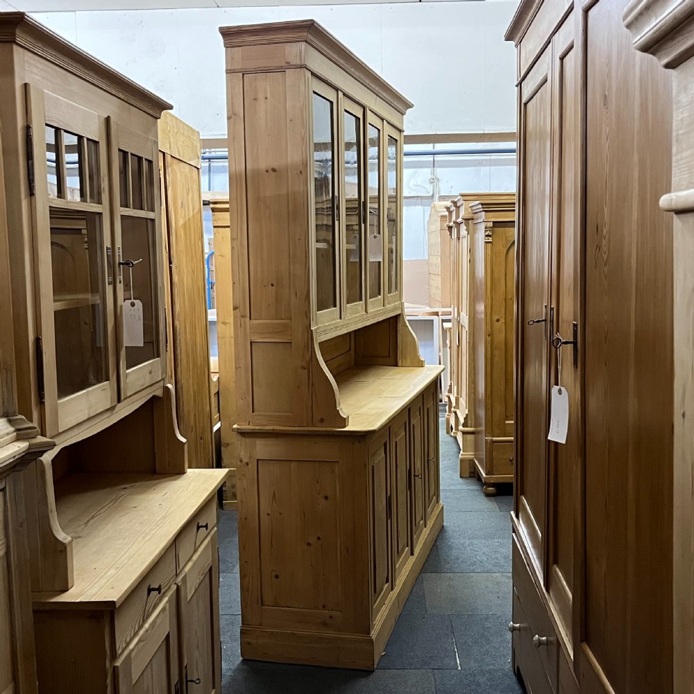 Extremely Large Antique Pine Partly Glazed Dresser View III