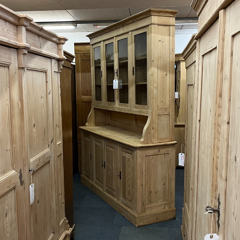 Extremely Large Antique Pine Partly Glazed Dresser View IV