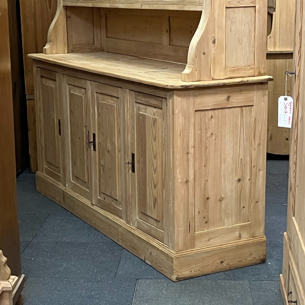 Extremely Large Antique Pine Partly Glazed Dresser View V