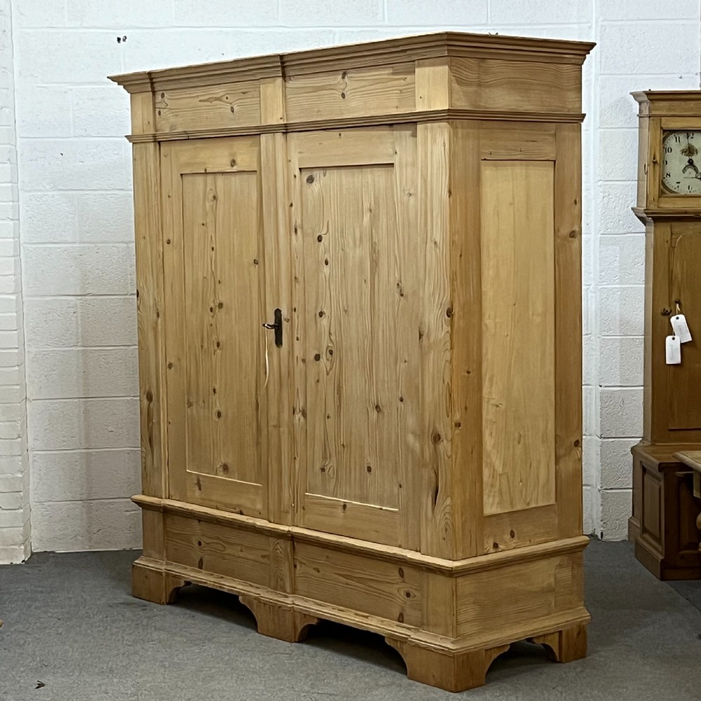 Very Large Old Pine Double Wardrobe  View II
