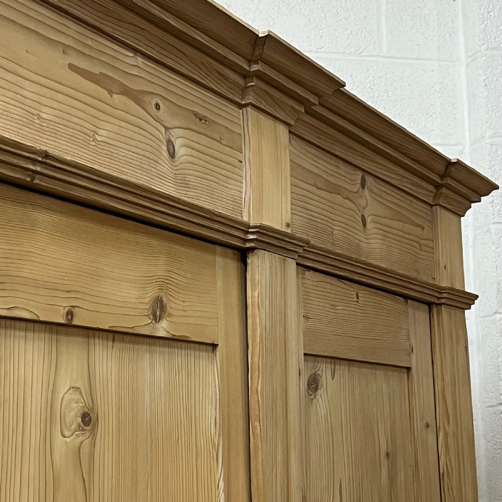 Very Large Old Pine Double Wardrobe  View IX