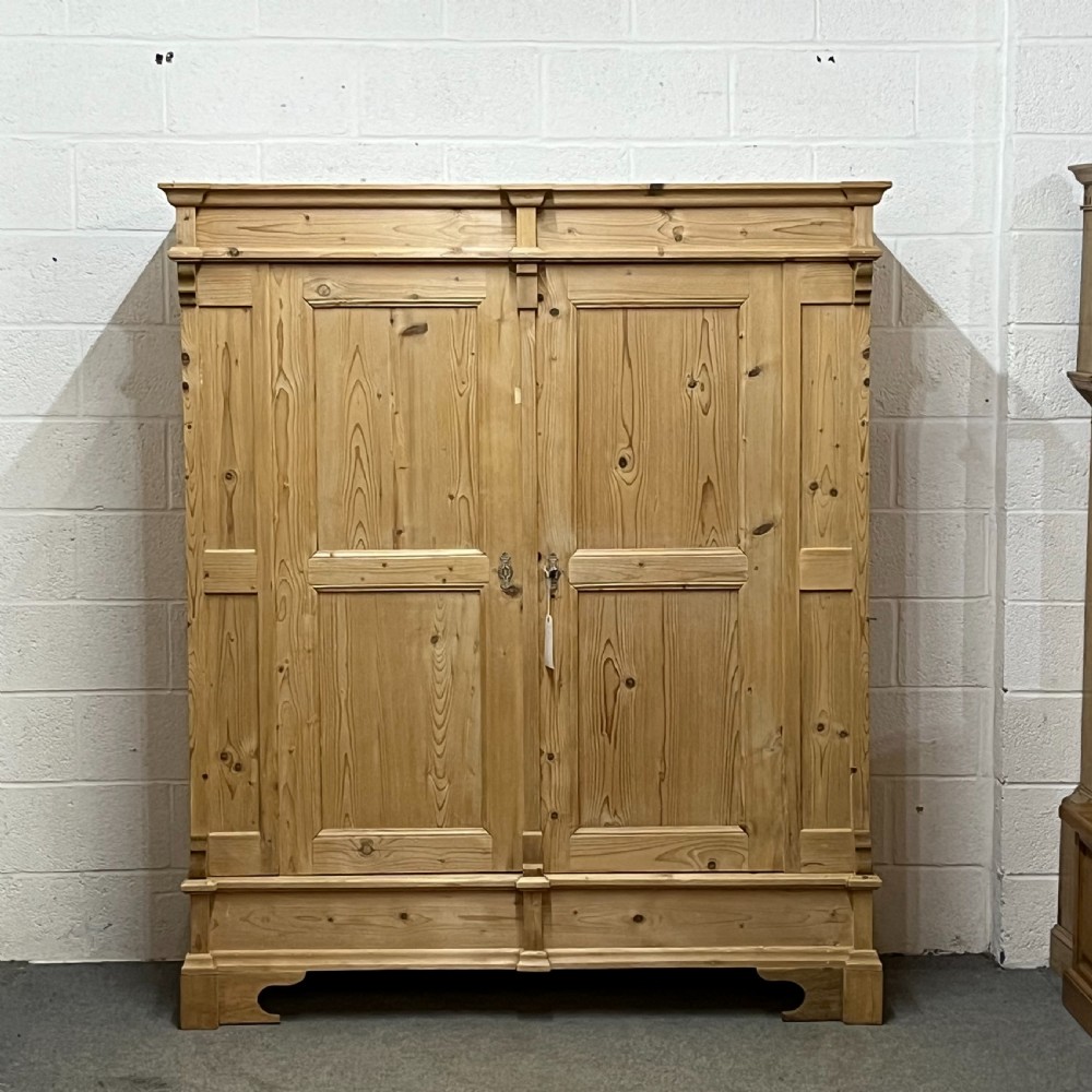 Large Double Antique Pine Wardrobe