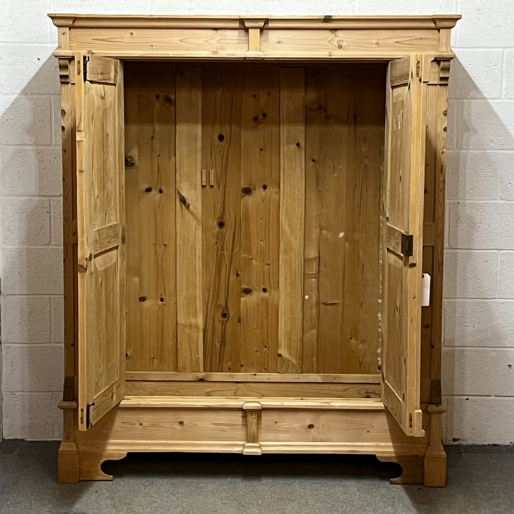 Large Double Antique Pine Wardrobe View IV