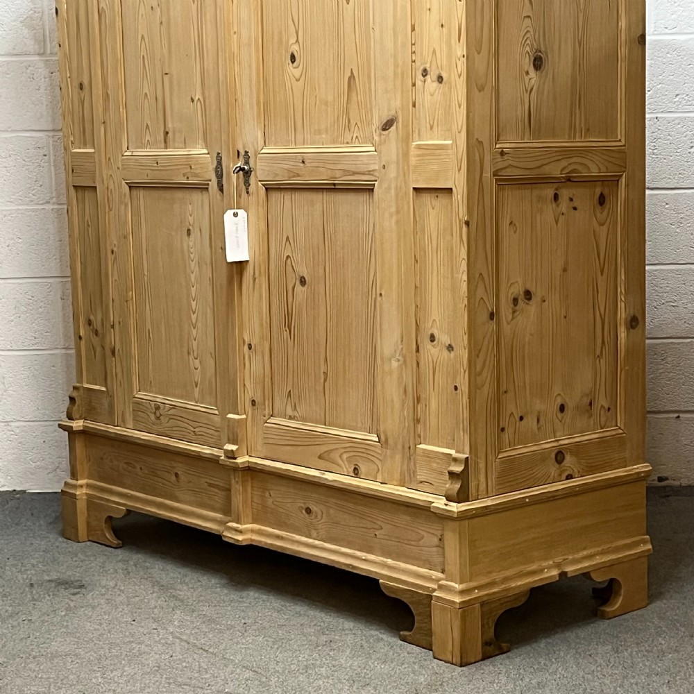 Large Double Antique Pine Wardrobe View V