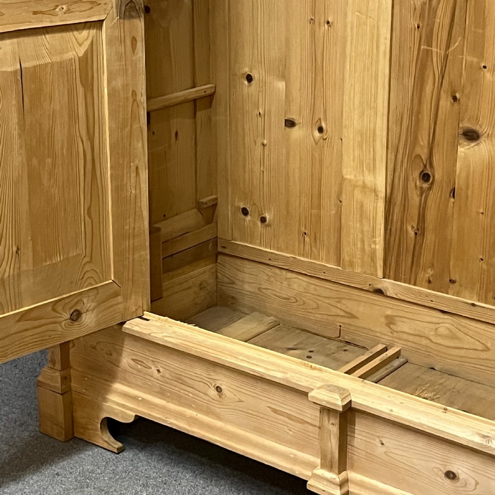 Large Double Antique Pine Wardrobe View VII
