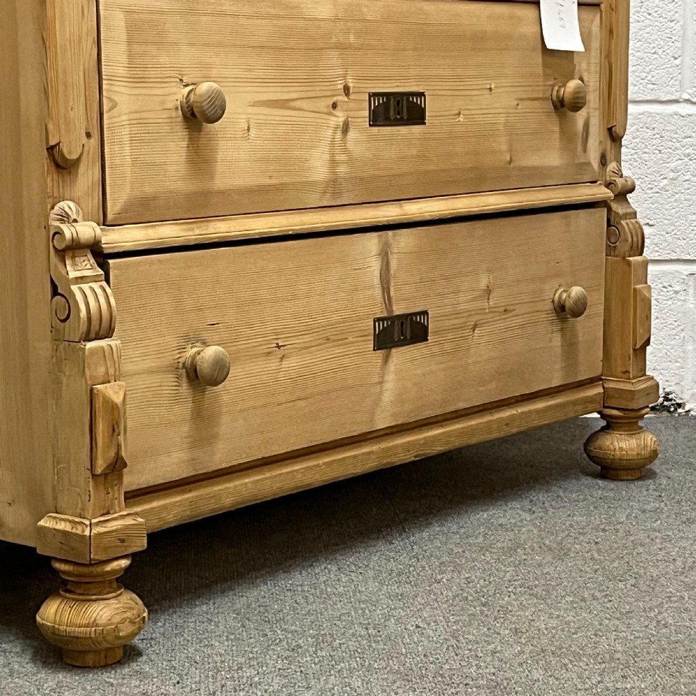 3 Drawer Antique Pine Chest Of Drawers View VI