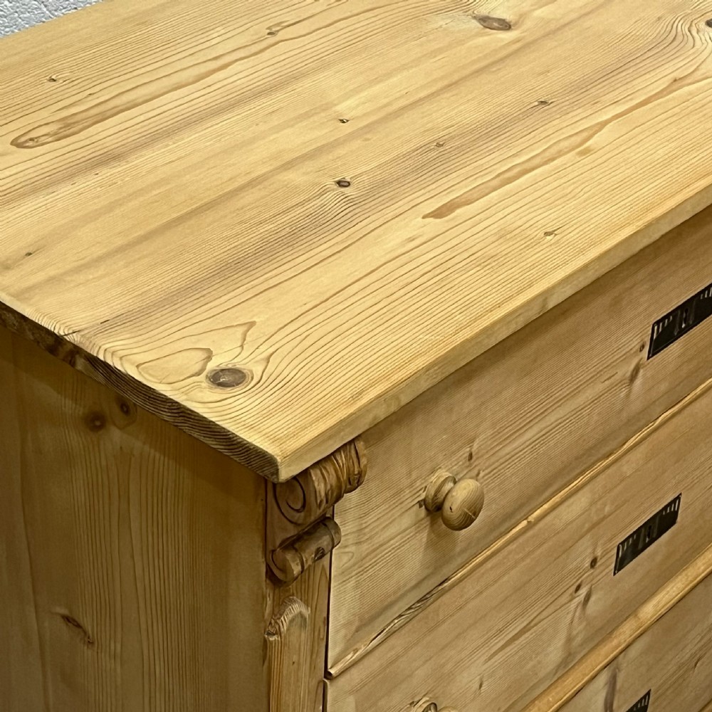 3 Drawer Antique Pine Chest Of Drawers View VII