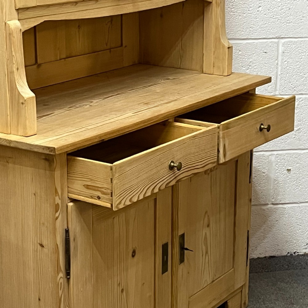 1920's East German Pine Glazed Dresser View IX