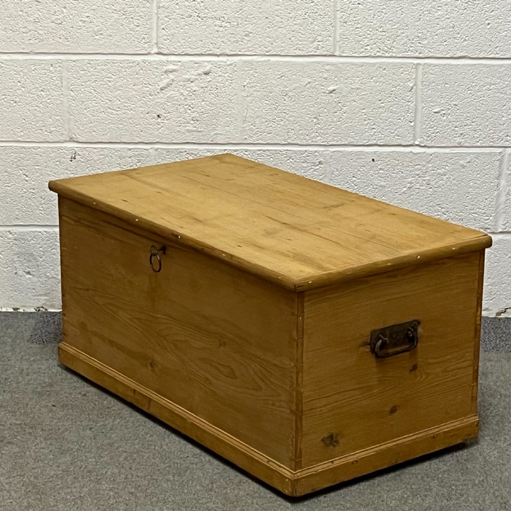 Victorian Pine Flat Top Box Secret Hidden Drawers Inside View III