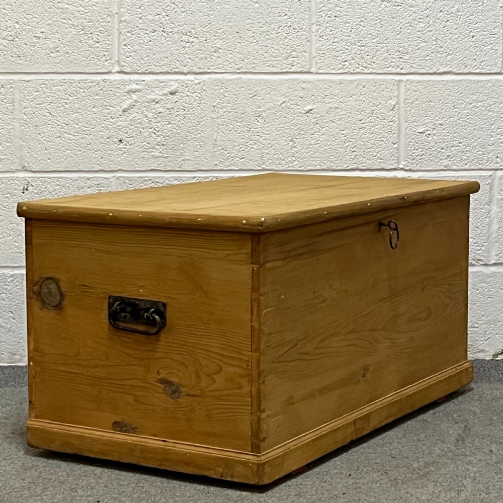 Victorian Pine Flat Top Box Secret Hidden Drawers Inside View IV