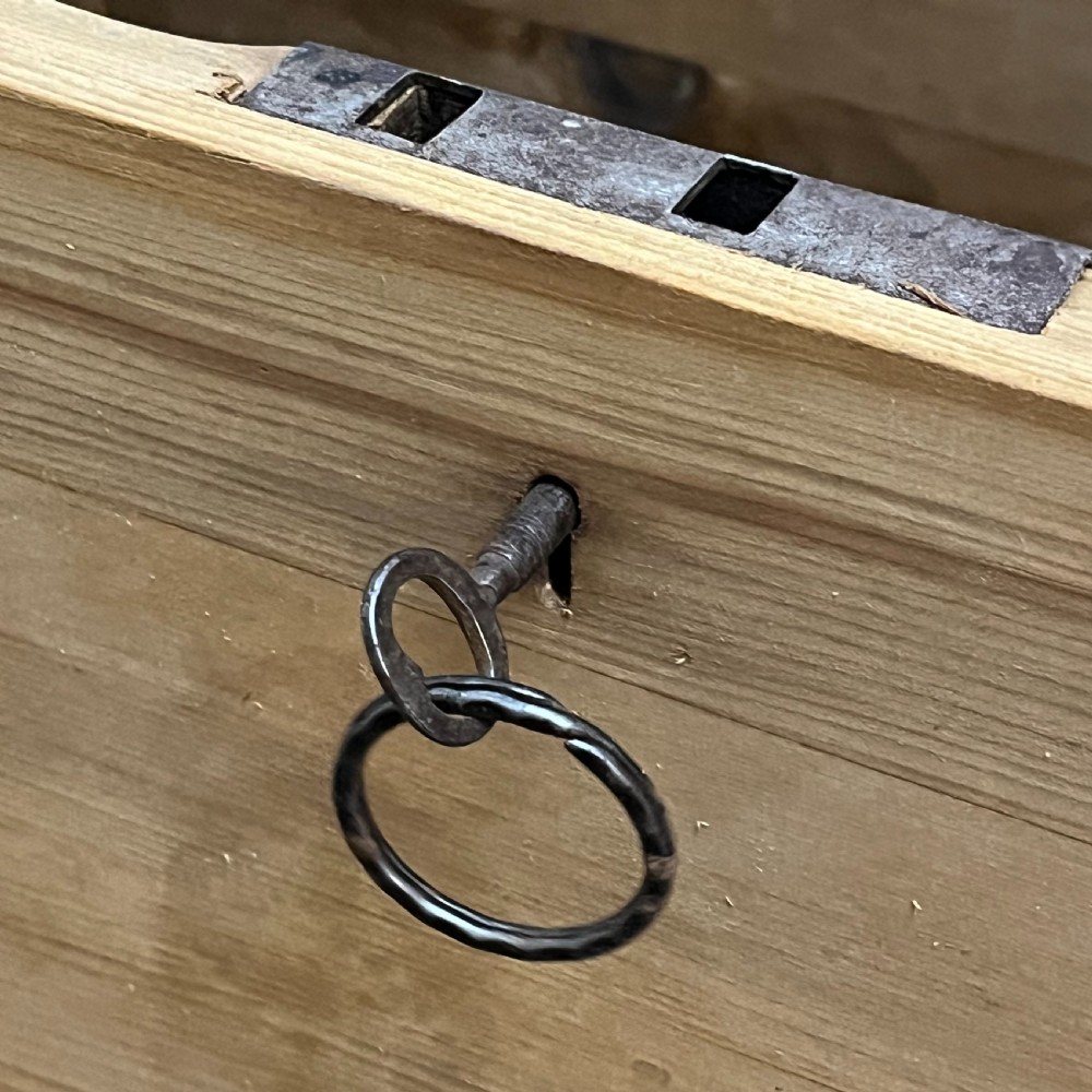Victorian Pine Flat Top Box Secret Hidden Drawers Inside View VIII