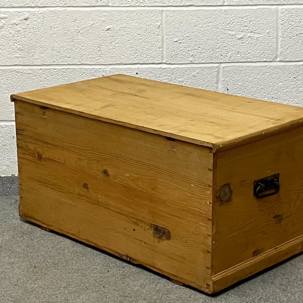 Victorian Pine Flat Top Box Secret Hidden Drawers Inside View XII