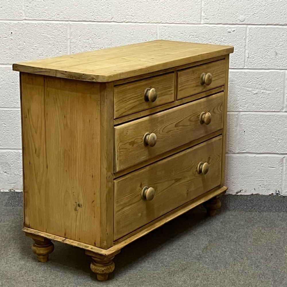 Edwardian Pine 2 Over 2 Chest Of Drawers Bare Wood View III