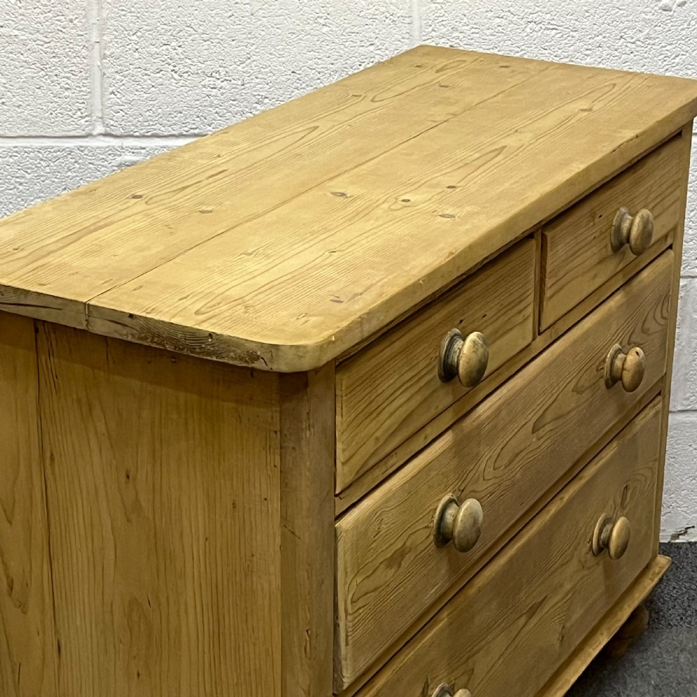 Edwardian Pine 2 Over 2 Chest Of Drawers Bare Wood View V