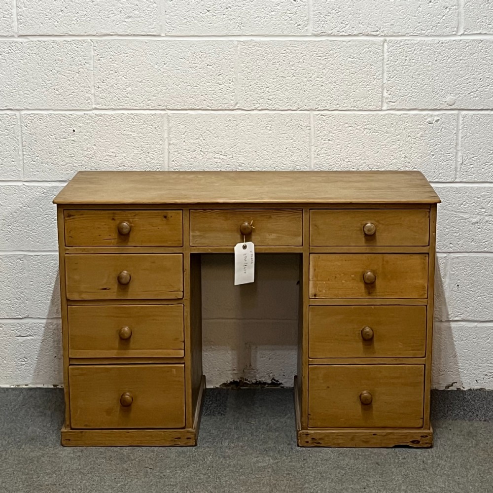 Small Victorian Pine Children's Pedestal Desk