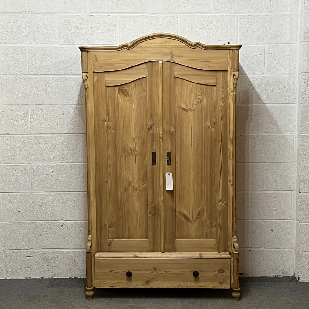 Beautiful Old Arched Top 2 Door Armoire With Bottom Drawer