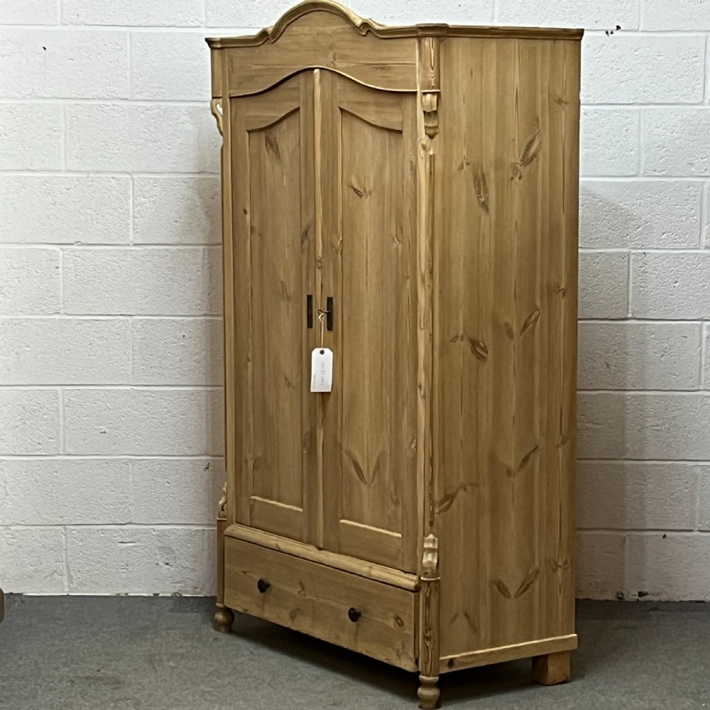 Beautiful Old Arched Top 2 Door Armoire With Bottom Drawer View II