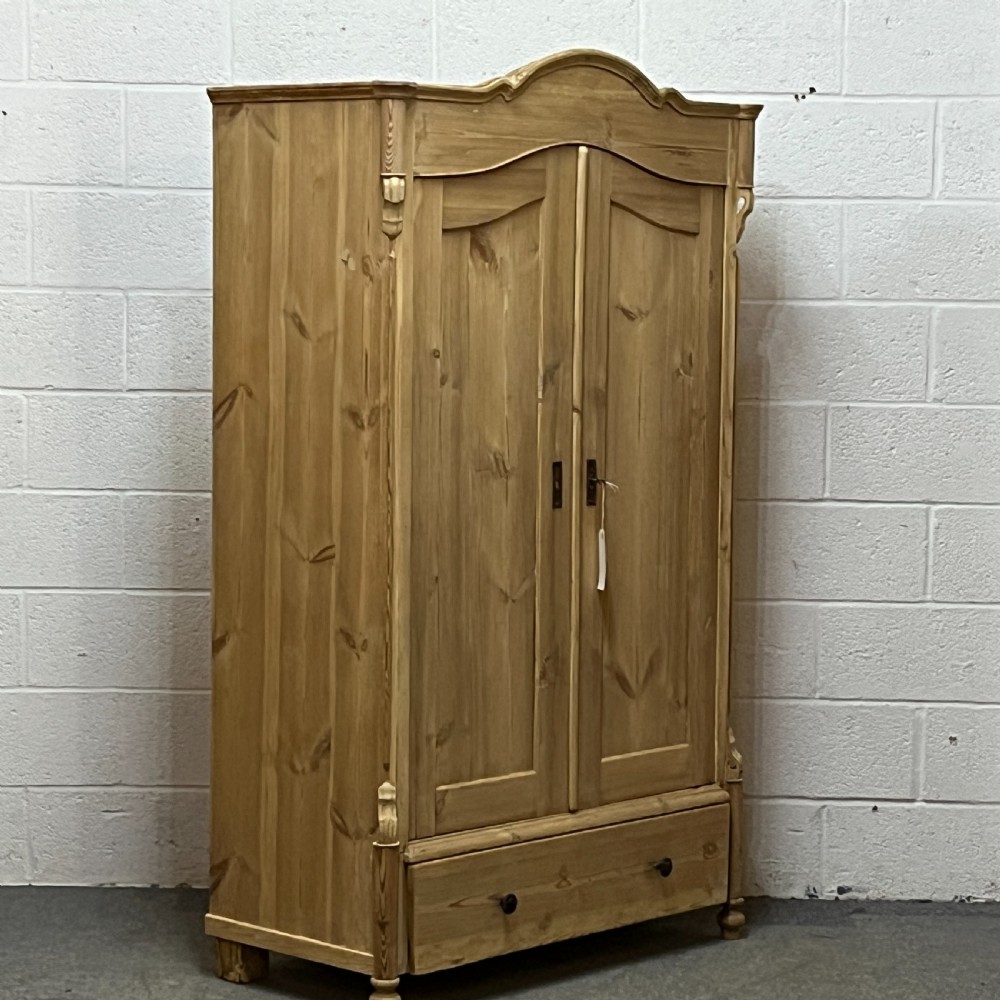 Beautiful Old Arched Top 2 Door Armoire With Bottom Drawer View III