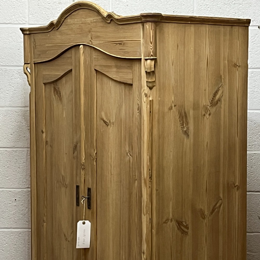 Beautiful Old Arched Top 2 Door Armoire With Bottom Drawer View IV