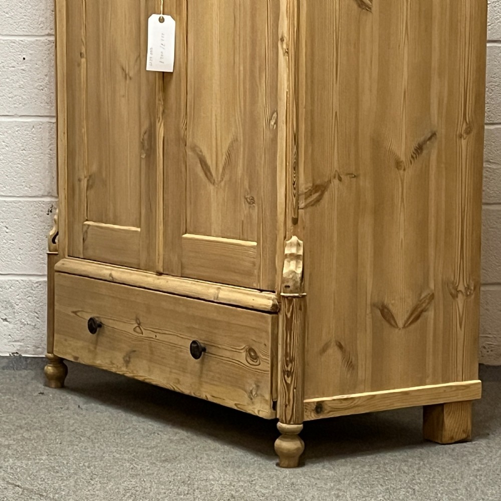 Beautiful Old Arched Top 2 Door Armoire With Bottom Drawer View V