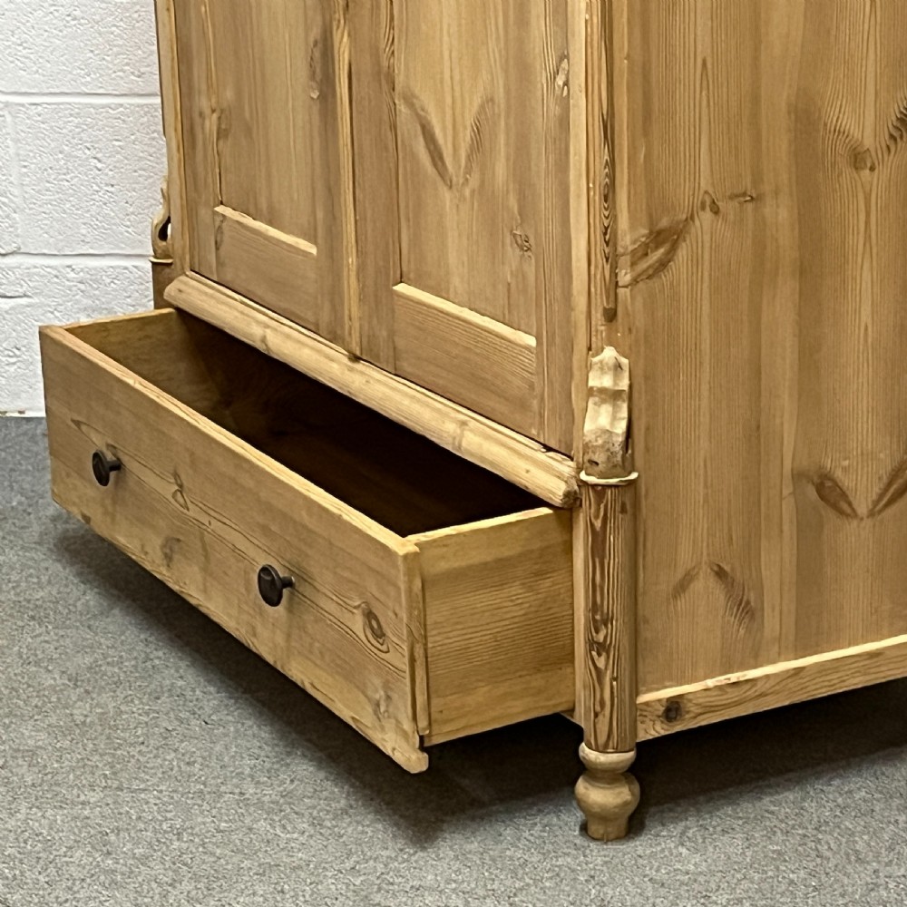 Beautiful Old Arched Top 2 Door Armoire With Bottom Drawer View VII