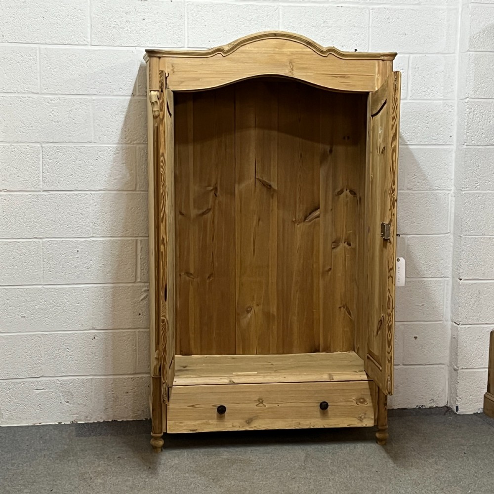 Beautiful Old Arched Top 2 Door Armoire With Bottom Drawer View X