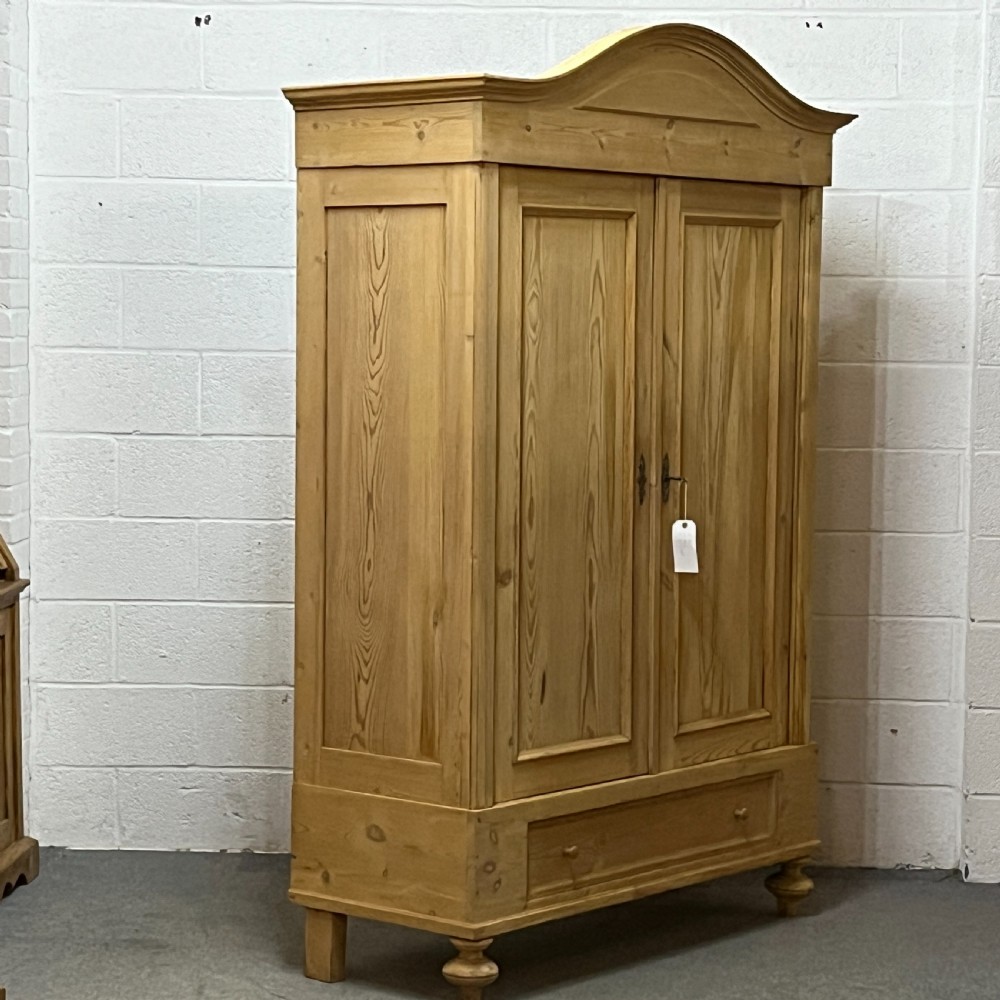 Arched Top Antique Pine Double Wardrobe (Dismantles) View II