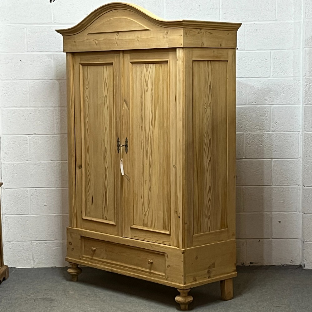 Arched Top Antique Pine Double Wardrobe (Dismantles) View III