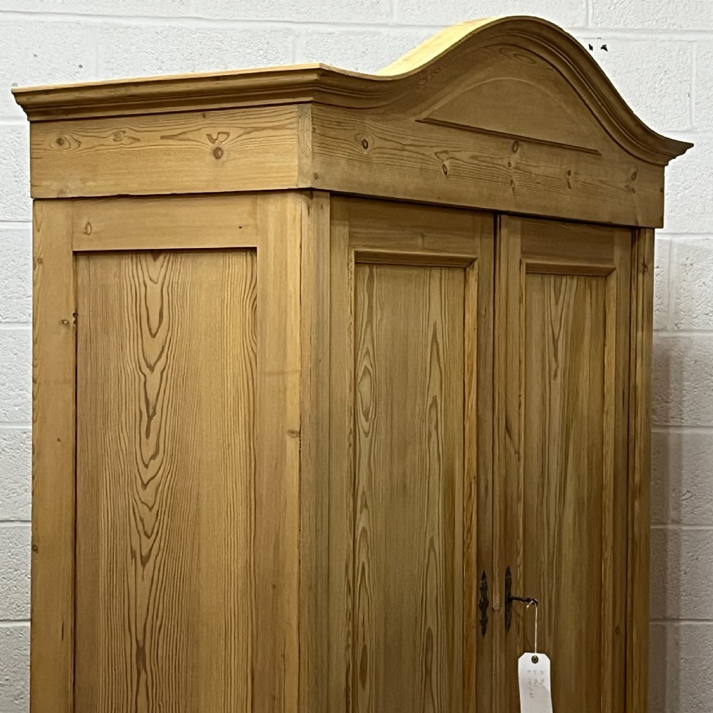 Arched Top Antique Pine Double Wardrobe (Dismantles) View IV