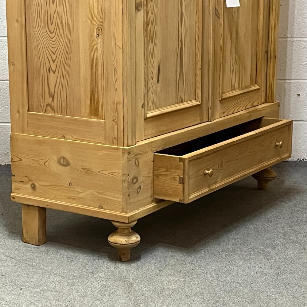 Arched Top Antique Pine Double Wardrobe (Dismantles) View V