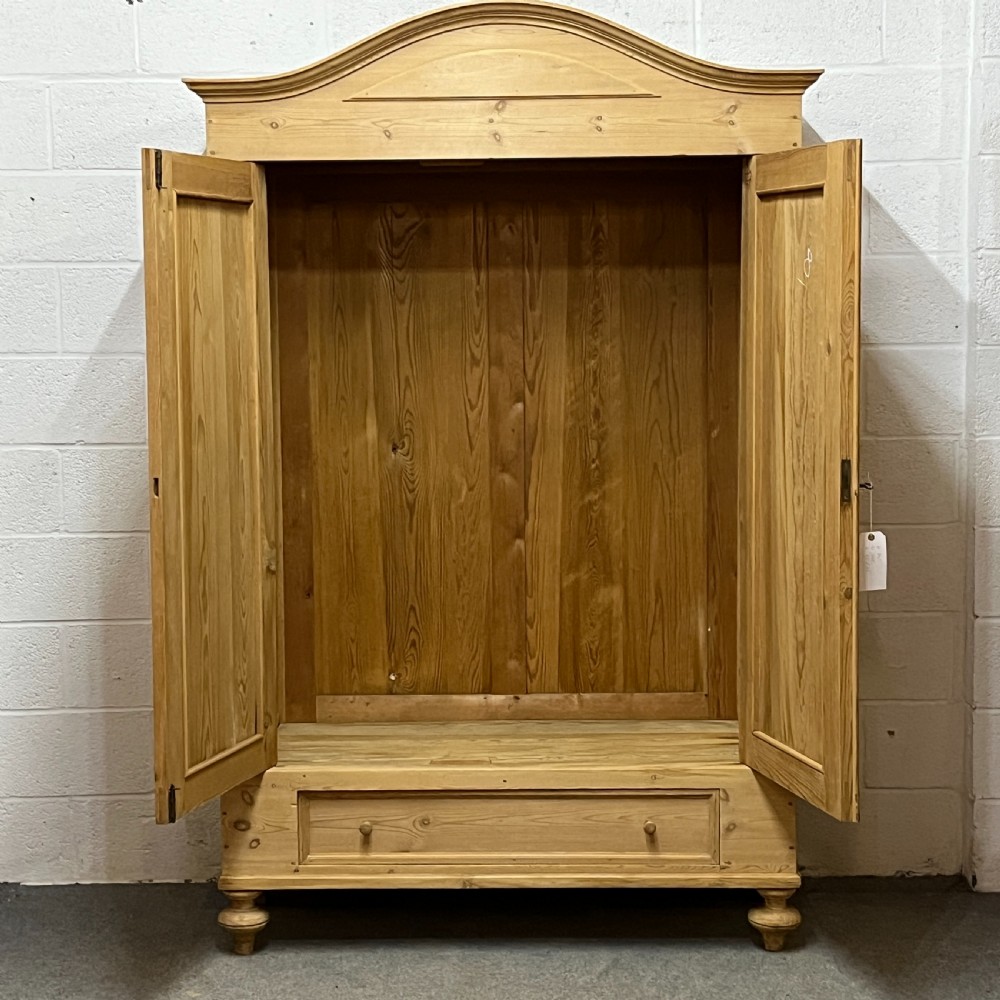 Arched Top Antique Pine Double Wardrobe (Dismantles) View VI