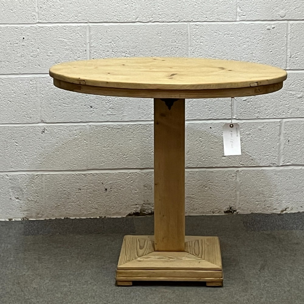 Small Antique Pine Oval Pedestal Table View II