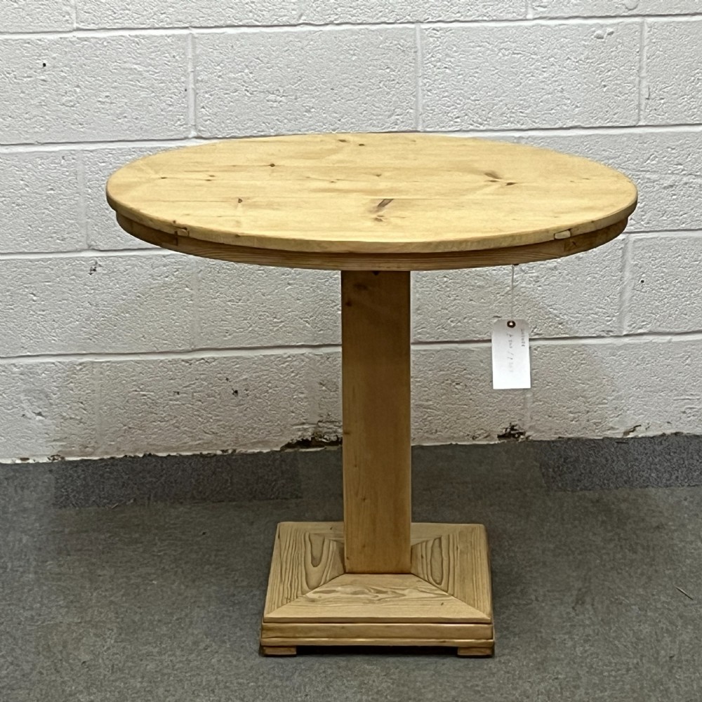 Small Antique Pine Oval Pedestal Table View III