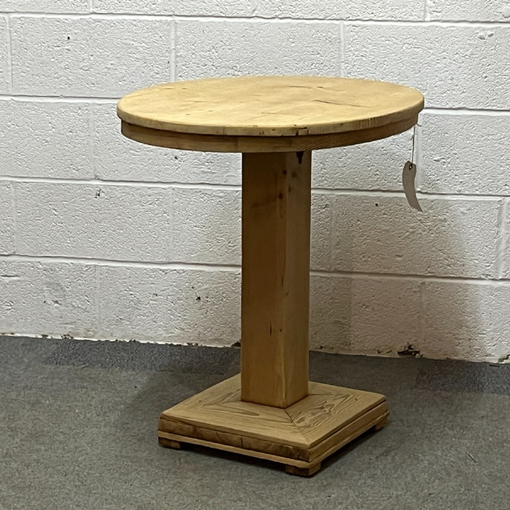 Small Antique Pine Oval Pedestal Table View IV