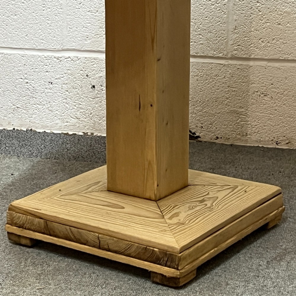 Small Antique Pine Oval Pedestal Table View V