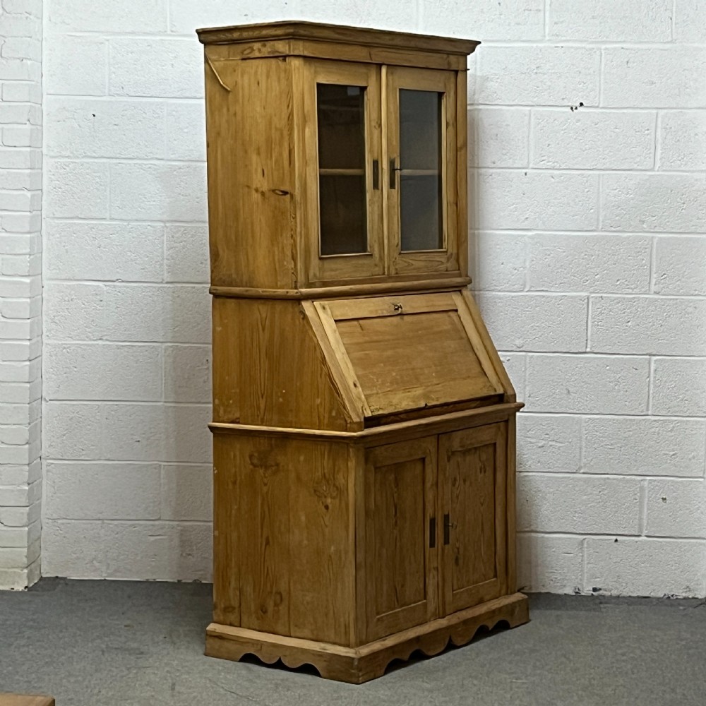 Large Antique Pine Secretaire with Internal Drawers View III